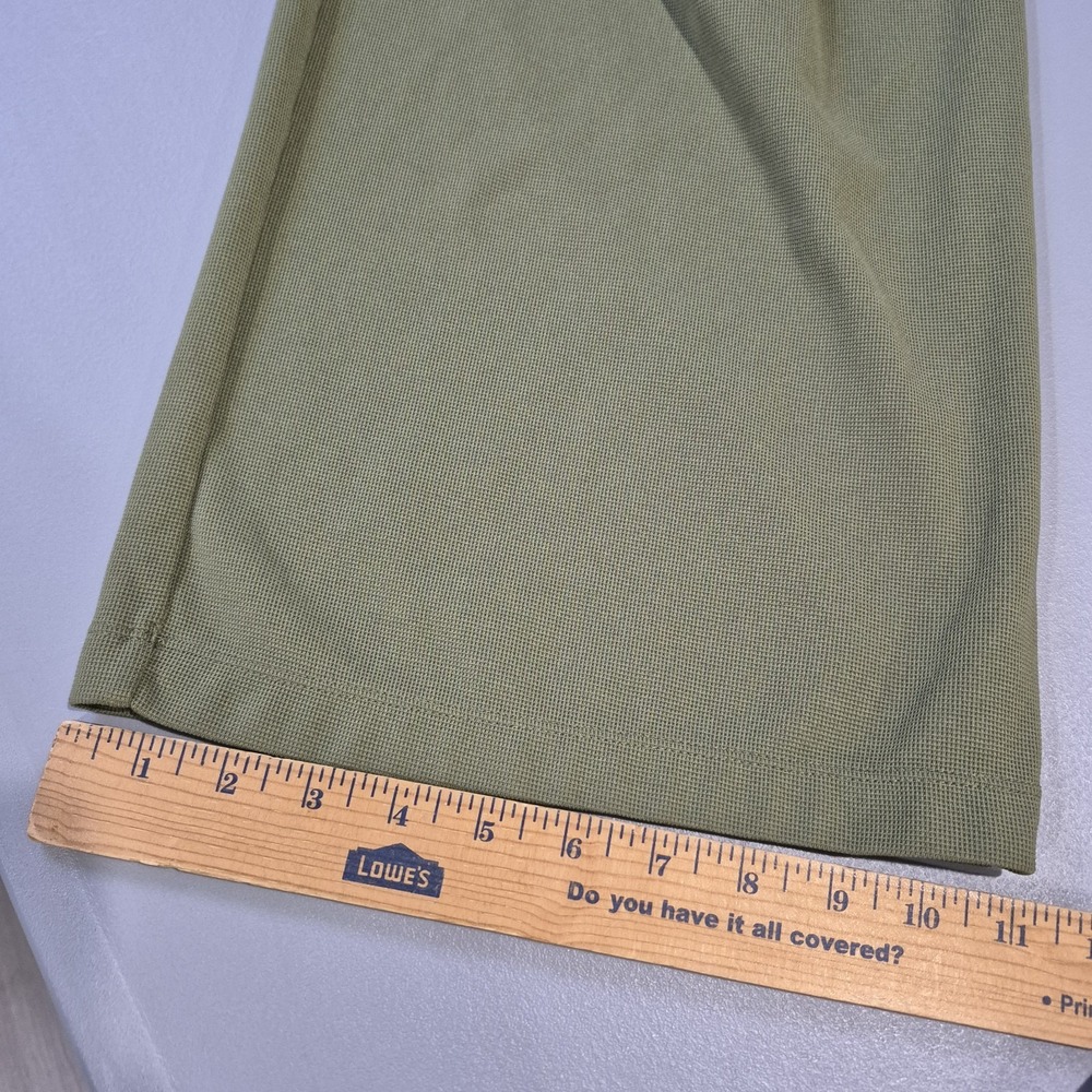 Halara Pants Womens Small Olive Green Waffle Knit Wide Leg Pleated Work Office - Picture 9 of 9